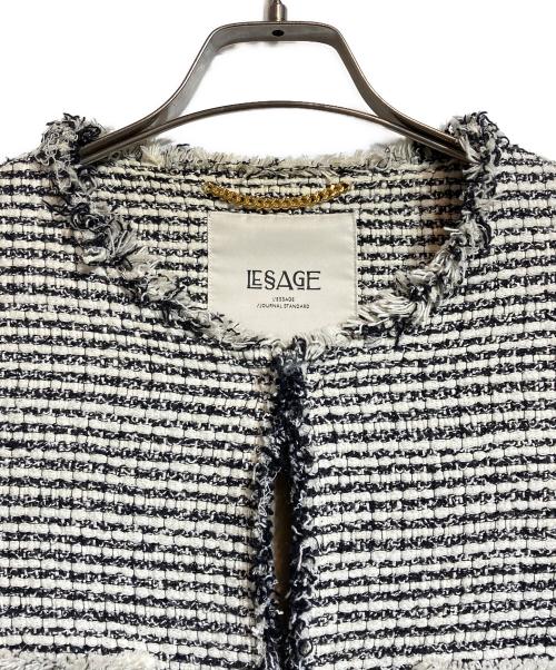 journal standard L'essage（ジャーナルスタンダード レサージュ）journal standard L'essage (ジャーナルスタンダード レサージュ) GIOLICAツイード BIGジャケット ホワイト×ブラック サイズ:FREEの古着・服飾アイテム