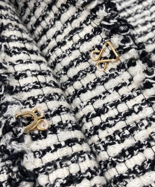 journal standard L'essage（ジャーナルスタンダード レサージュ）journal standard L'essage (ジャーナルスタンダード レサージュ) GIOLICAツイード BIGジャケット ホワイト×ブラック サイズ:FREEの古着・服飾アイテム