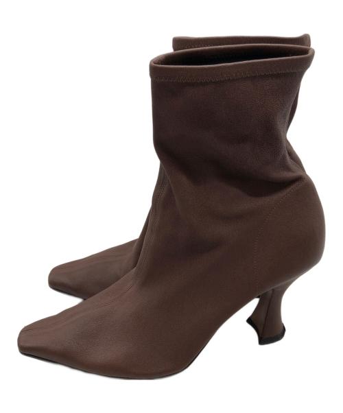 NEOUS（ネオアス）NEOUS (ネオアス) RAN ストレッチショートブーツ ブラウン サイズ:39の古着・服飾アイテム