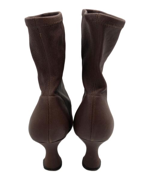 NEOUS（ネオアス）NEOUS (ネオアス) RAN ストレッチショートブーツ ブラウン サイズ:39の古着・服飾アイテム