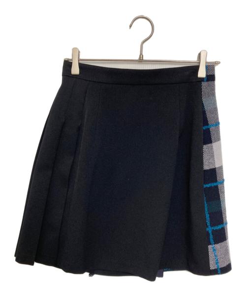 BLUE LABEL CRESTBRIDGE（ブルーレーベルクレストブリッジ）BLUE LABEL CRESTBRIDGE (ブルーレーベルクレストブリッジ) クレストブリッジチェックループヤーンツイードスカート ネイビー サイズ:38の古着・服飾アイテム