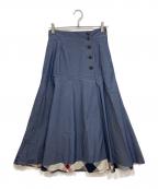 BLUE LABEL CRESTBRIDGEブルーレーベルクレストブリッジ）の古着「コンパクトバイオタイプライターフレアスカート」｜ブルー