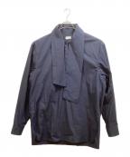 DRIES VAN NOTENドリスヴァンノッテン）の古着「オーバーサイズボウタイブラウス」｜ネイビー