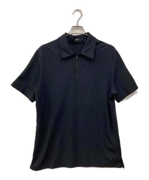 theory（セオリー）theory (セオリー) ジップポロシャツ ブラック サイズ:Lの古着・服飾アイテム