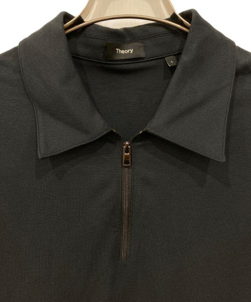 theory（セオリー）theory (セオリー) ジップポロシャツ ブラック サイズ:Lの古着・服飾アイテム