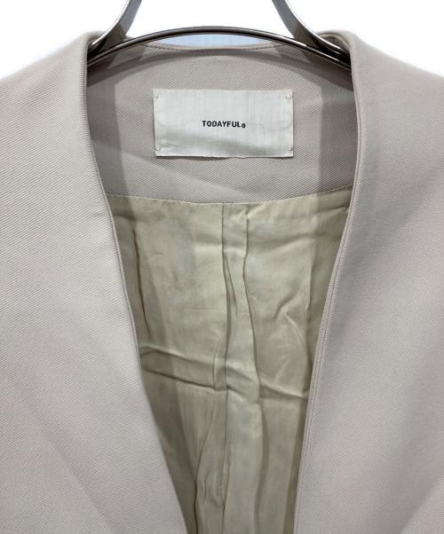 TODAYFUL（トゥデイフル）TODAYFUL (トゥデイフル) Collarless Twill JK アイボリー サイズ:36の古着・服飾アイテム