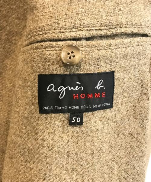 agnes b homme（アニエスベーオム）agnes b homme (アニエスベーオム) ボアカラージャケット ベージュ サイズ:50の古着・服飾アイテム