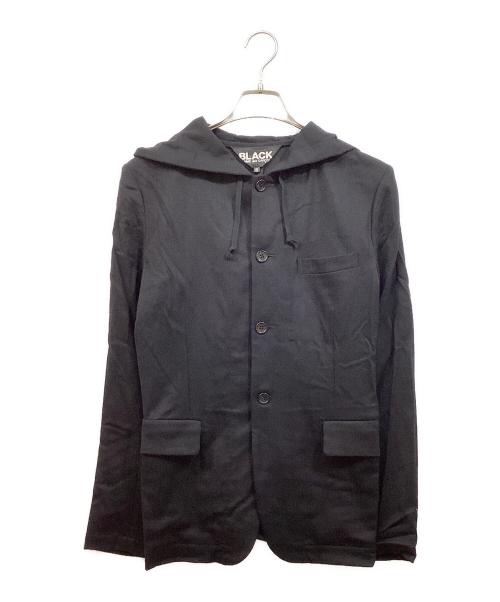 BLACK COMME des GARCONS（ブラックコムデギャルソン）BLACK COMME des GARCONS (ブラックコムデギャルソン) 背面ギャザー フード ジャケット ブラック サイズ:Sの古着・服飾アイテム