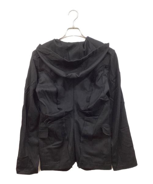 BLACK COMME des GARCONS（ブラックコムデギャルソン）BLACK COMME des GARCONS (ブラックコムデギャルソン) 背面ギャザー フード ジャケット ブラック サイズ:Sの古着・服飾アイテム