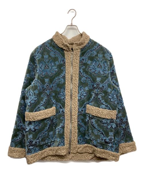 Needles（ニードルズ）Needles (ニードルズ) Zipped Tibetan Jacket グリーン×ブルー サイズ:Sの古着・服飾アイテム