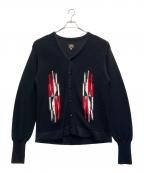 Needlesニードルズ）の古着「V Neck Cardigan -Chimayo」｜ブラック×レッド