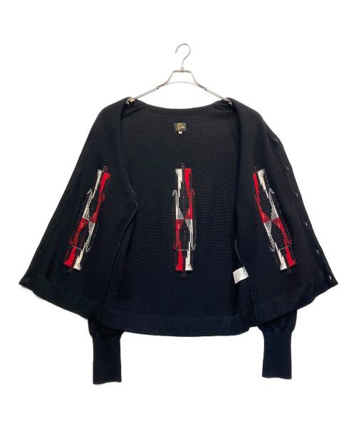 Needles（ニードルズ）Needles (ニードルズ) V Neck Cardigan -Chimayo ブラック×レッド サイズ:Sの古着・服飾アイテム