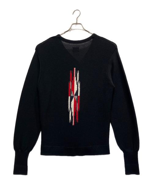 Needles（ニードルズ）Needles (ニードルズ) V Neck Cardigan -Chimayo ブラック×レッド サイズ:Sの古着・服飾アイテム