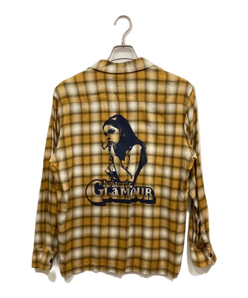 Hysteric Glamour（ヒステリックグラマー）Hysteric Glamour (ヒステリックグラマー) SMOKING GIRL オープンカラーシャツ イエロー サイズ:Sの古着・服飾アイテム