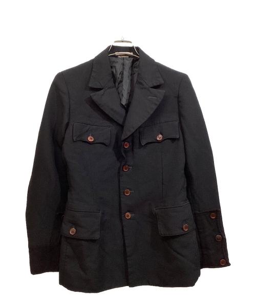 COMME des GARCONS HOMME PLUS（コムデギャルソンオムプリュス）COMME des GARCONS HOMME PLUS (コムデギャルソンオムプリュス) ポリ縮絨4Bジャケット ブラック サイズ:XSの古着・服飾アイテム