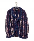 COMME des GARCONS HOMME PLUSコムデギャルソンオムプリュス）の古着「ミックスカラーチェック1Bジャケット」｜ネイビー×ピンク