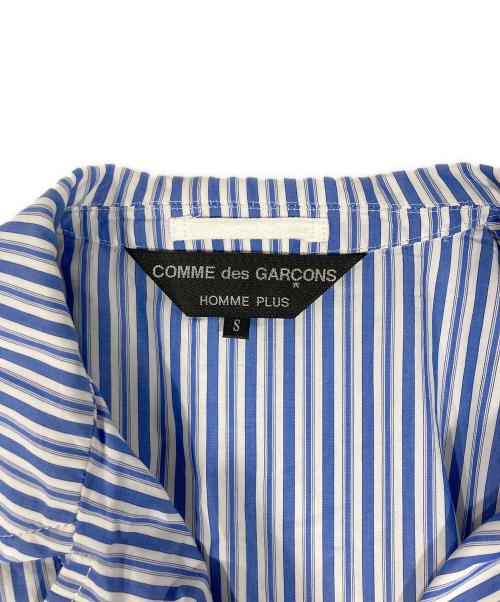 COMME des GARCONS HOMME PLUS（コムデギャルソンオムプリュス）COMME des GARCONS HOMME PLUS (コムデギャルソンオムプリュス) コットンライダースジャケット ブルー×ホワイト サイズ:Sの古着・服飾アイテム