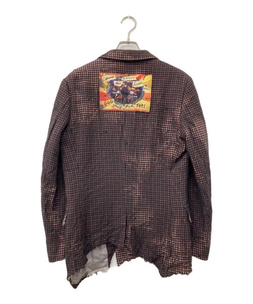 COMME des GARCONS HOMME PLUS（コムデギャルソンオムプリュス）COMME des GARCONS HOMME PLUS (コムデギャルソンオムプリュス) 裁ち切り ジャケット ボルドー×ブラック サイズ:Ｓの古着・服飾アイテム
