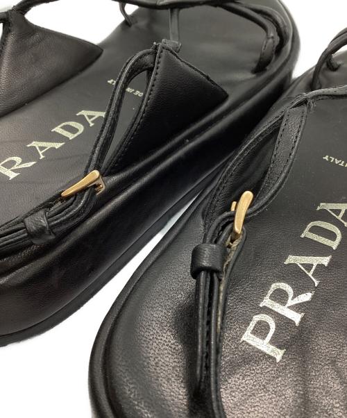 PRADA（プラダ）PRADA (プラダ) レザーサンダル ブラック サイズ:36の古着・服飾アイテム