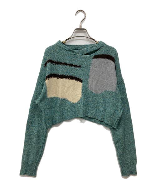 kotohayokozawa（コトハヨコザワ）Kotohayokozawa (コトハヨコザワ) クロップドロングスリーブニット グリーン サイズ:Freeの古着・服飾アイテム