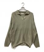 PUBLIC TOKYOパブリックトウキョウ）の古着「ルーズコードスキッパーニットポロ」｜グリーン