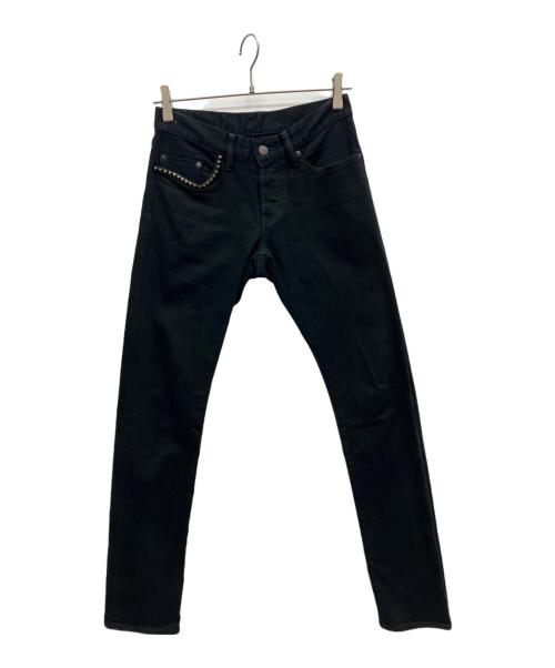 Hysteric Glamour（ヒステリックグラマー）Hysteric Glamour (ヒステリックグラマー) スタッズスキニーデニムパンツ ブラック サイズ:28の古着・服飾アイテム