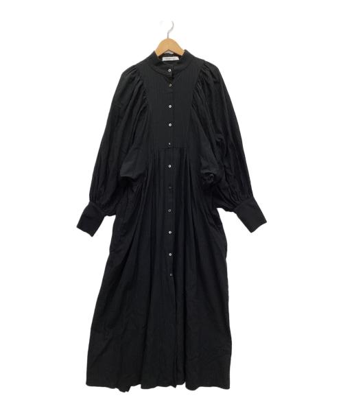 ETRE TOKYO（エトレトウキョウ）ETRE TOKYO (エトレトウキョウ) ボリュームスリーブドビーワンピース ブラック サイズ:Ｆ 未使用品の古着・服飾アイテム