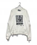 C.Eシーイー）の古着「WASHED WHITE TEMPLE CREW NECK」｜ホワイト