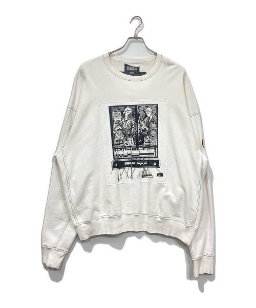 C.E（シーイー）C.E (シーイー) WASHED WHITE TEMPLE CREW NECK ホワイト サイズ:XLの古着・服飾アイテム