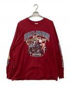 HARLEY-DAVIDSONハーレーダビッドソン）の古着「ロングスリーブカットソー」｜ボルドー