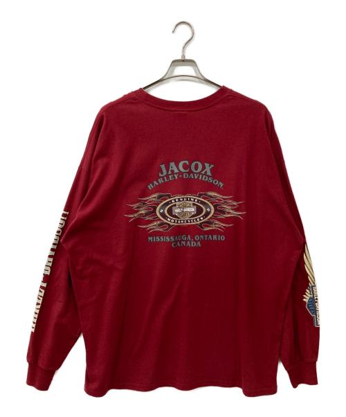 HARLEY-DAVIDSON（ハーレーダビッドソン）HARLEY-DAVIDSON (ハーレーダビッドソン) ロングスリーブカットソー ボルドー サイズ:3XLの古着・服飾アイテム