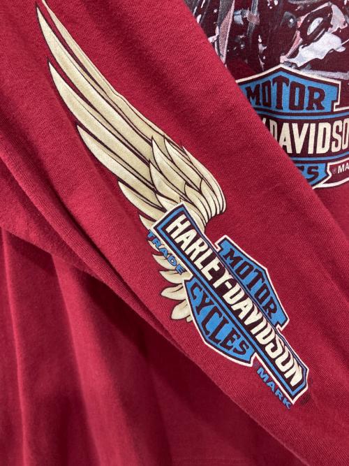 HARLEY-DAVIDSON（ハーレーダビッドソン）HARLEY-DAVIDSON (ハーレーダビッドソン) ロングスリーブカットソー ボルドー サイズ:3XLの古着・服飾アイテム