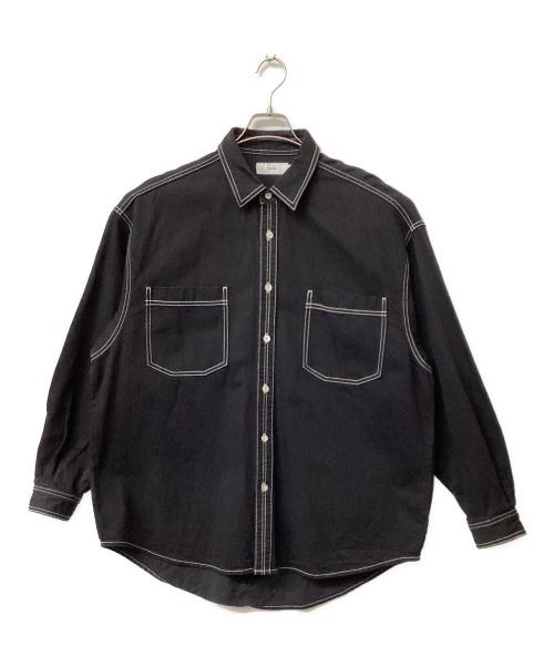 Graphpaper（グラフペーパー）Graphpaper (グラフペーパー) Denim Regular Collar Shirt ブラック サイズ:1の古着・服飾アイテム