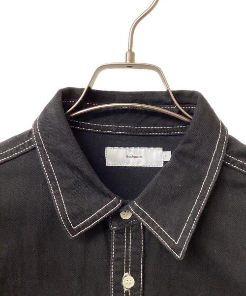 Graphpaper（グラフペーパー）Graphpaper (グラフペーパー) Denim Regular Collar Shirt ブラック サイズ:1の古着・服飾アイテム