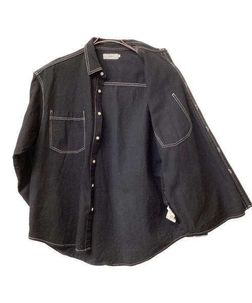 Graphpaper（グラフペーパー）Graphpaper (グラフペーパー) Denim Regular Collar Shirt ブラック サイズ:1の古着・服飾アイテム