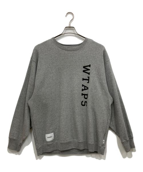 WTAPS（ダブルタップス）WTAPS (ダブルタップス) DESIGN 01/SWEATER/COTTON.COLLEGE グレー サイズ:02の古着・服飾アイテム