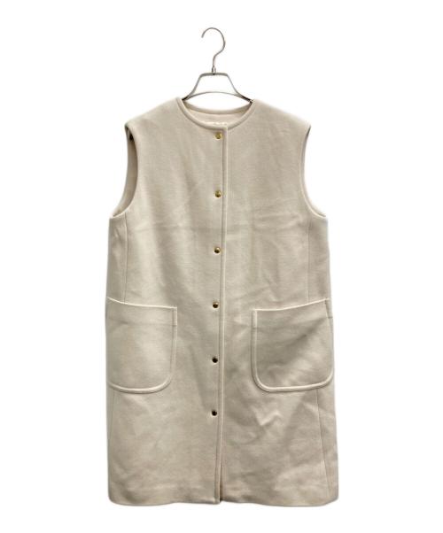 MACKINTOSH PHILOSOPHY（マッキントッシュ フィロソフィー）MACKINTOSH PHILOSOPHY (マッキントッシュ フィロソフィー) メルトンロングジレ アイボリー サイズ:36の古着・服飾アイテム