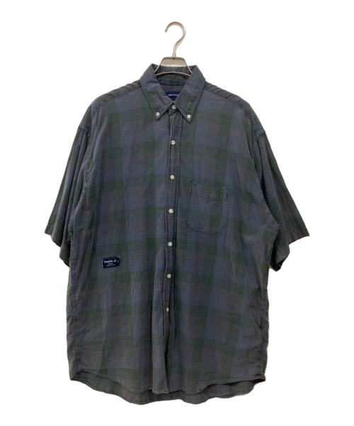 NAUTICA（ノーティカ）NAUTICA (ノーティカ) Sulfer Dyed Madras S/S Shirt “TOO BIG” パープル サイズ:XLの古着・服飾アイテム