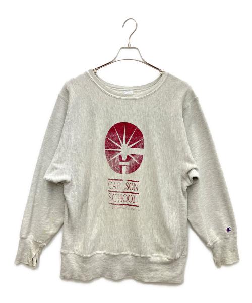 Champion REVERSE WEAVE（チャンピオン リバース ウィーブ）Champion REVERSE WEAVE (チャンピオン リバース ウィーブ) プリントスウェット ライトグレー サイズ:LARGEの古着・服飾アイテム