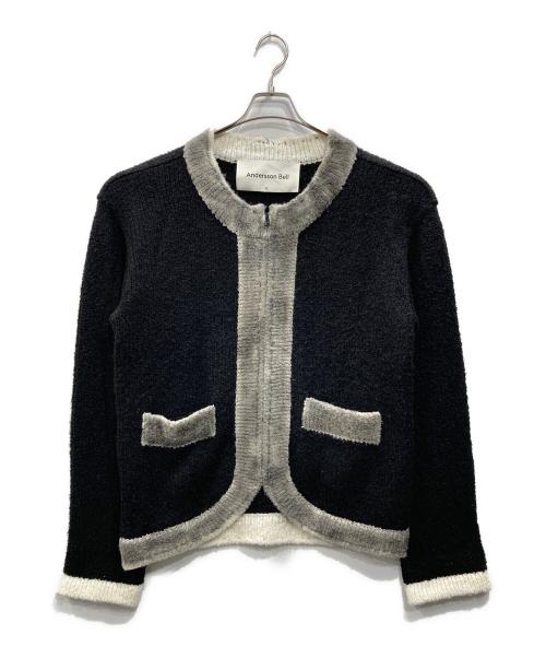 ANDERSSON BELL（アンダーソンベル）Andersson Bell (アンダーソンベル) ZIP KNIT CARDIGAN ブラック サイズ:XLの古着・服飾アイテム