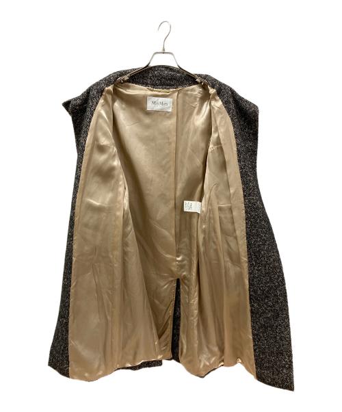 MaxMara（マックスマーラ）MaxMara (マックスマーラ) スタンドカラーツイードコート グレー サイズ:40の古着・服飾アイテム