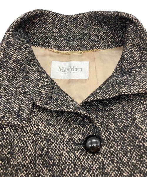 MaxMara（マックスマーラ）MaxMara (マックスマーラ) スタンドカラーツイードコート グレー サイズ:40の古着・服飾アイテム