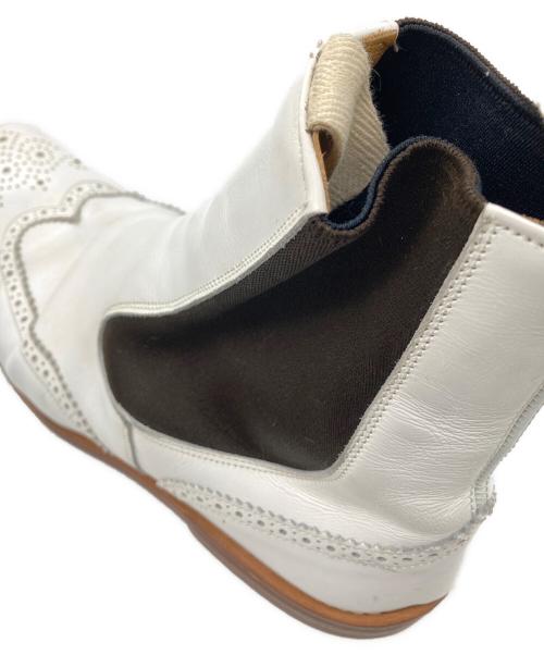 Tricker's（トリッカーズ）Tricker's (トリッカーズ) Yohji Yamamoto pour homme (ヨウジヤマモト プールオム) ウィングチップサイドゴアブーツ ホワイト サイズ:9.5の古着・服飾アイテム