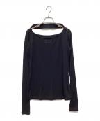 MM6 Maison Margielaエムエムシックスメゾンマルジェラ）の古着「ループデザインカットソー」｜ブラック