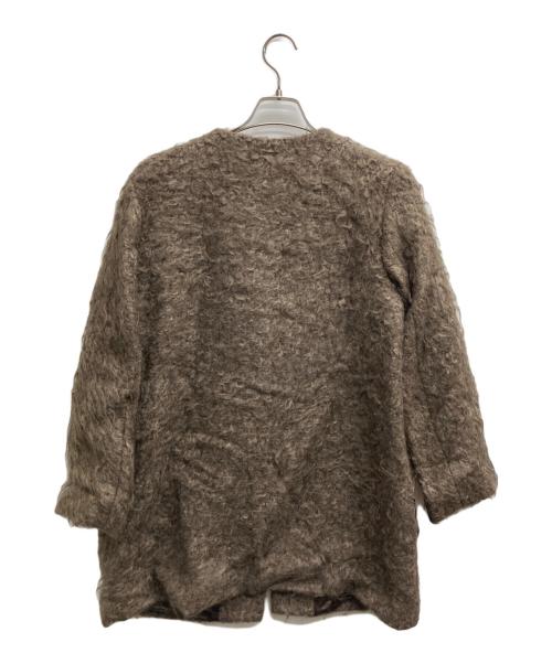 saqui（サキ）saqui (サキ) モヘアノーカラーコート ブラウン サイズ:38の古着・服飾アイテム