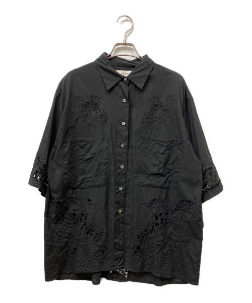 anuke（アンヌーク）anuke (アンヌーク) Cutwork Lace Shirts ブラック サイズ:Fの古着・服飾アイテム