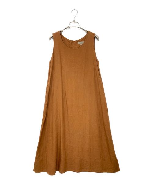 MARGARET HOWELL（マーガレットハウエル）MARGARET HOWELL (マーガレットハウエル) DENSE FINE LINEN ノースリーブワンピース ブラウン サイズ:1の古着・服飾アイテム