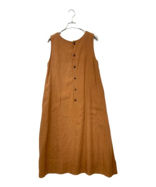 MARGARET HOWELL（マーガレットハウエル）MARGARET HOWELL (マーガレットハウエル) DENSE FINE LINEN ノースリーブワンピース ブラウン サイズ:1の古着・服飾アイテム