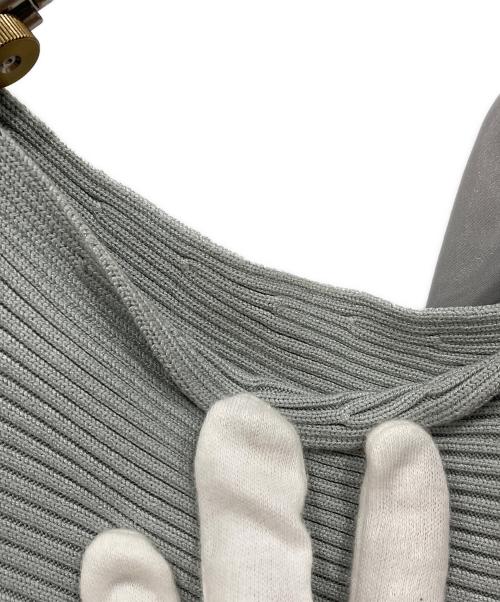 Snidel（スナイデル）Snidel (スナイデル) ショルダーリボンアシンメニットワンピース ライトグレー サイズ:Fの古着・服飾アイテム