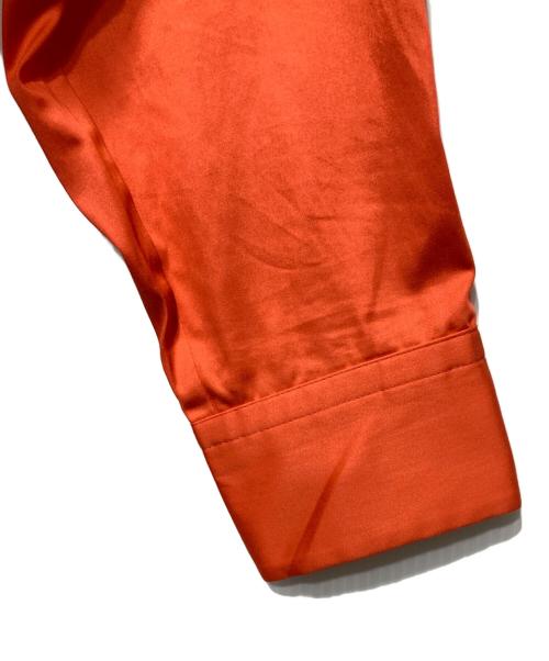 BALLSEY（ボールジィ）BALLSEY (ボールジィ) ハイカウントサテン ネックフリルブラウス オレンジ サイズ:36の古着・服飾アイテム